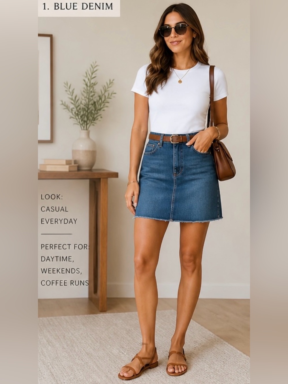 Just Black Dark Blue Denim A-Line Mini Skirt